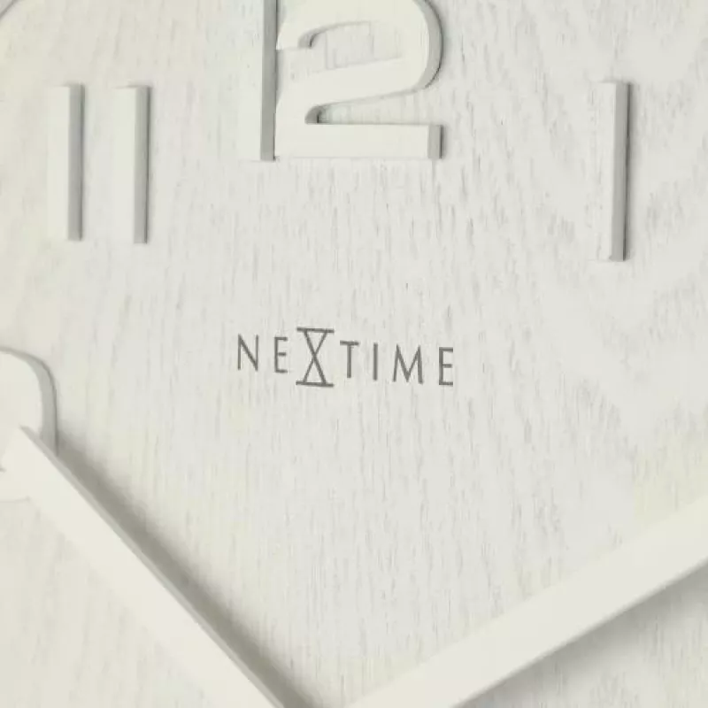 NeXtime 3096WI - Sieninis - kvarcinis laikrodis - Apskritas - Baltas - Medis - Medis