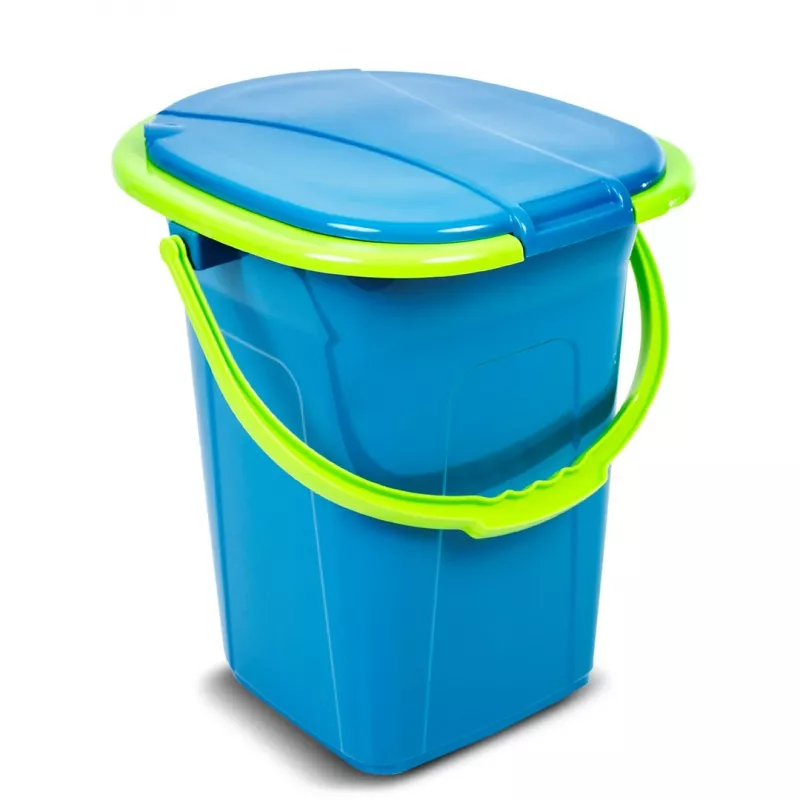 GreenBlue GB320BL Nešiojamas kelioninis tualeto kibiras su sėdyne Stovyklavimui Festivaliams Su rankena Dangtis Patvarus Stabilus 19L