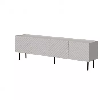 TV spintelė Cama LUCCA 4D 200x40x59 cm, kašmyro apdaila, pilkas medžio drožlių plokštės viršus