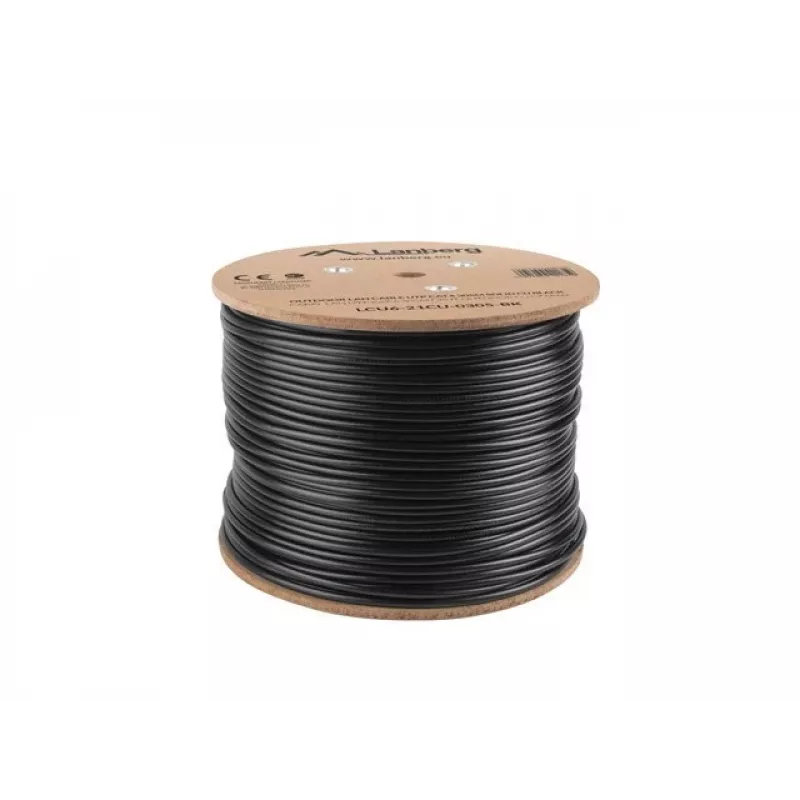 Lanberg LCU6-21CU-0305-BK tinklo kabelis juodas 305 m Cat6 U/UTP (UTP) lauko