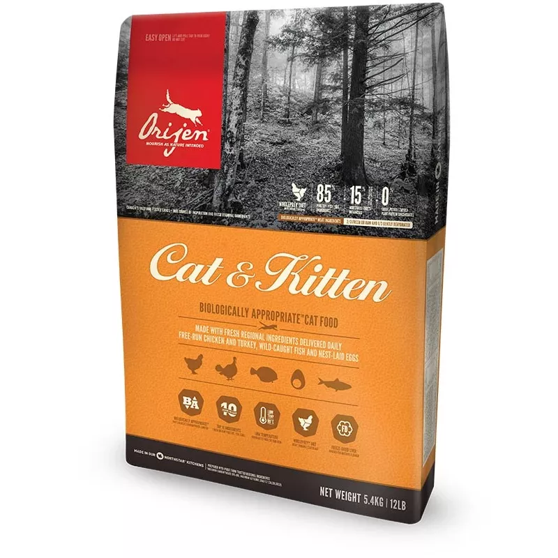 Orijen Cat & Kitten kačių sausas ėdalas Chicken, Fish, Turkey 340 g