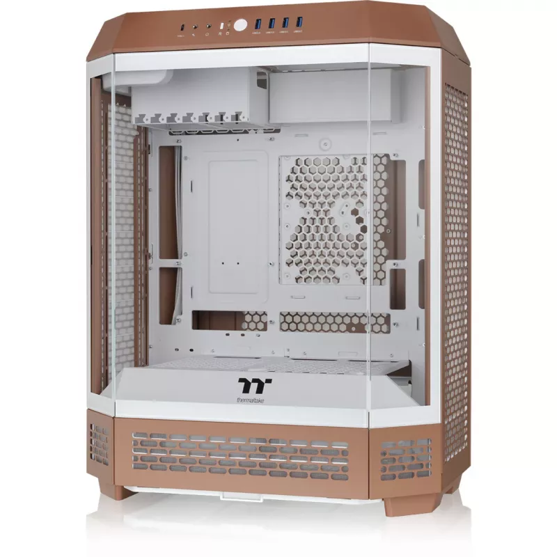 PC korpusas Thermaltake The Tower 600 Midi Tower Mocha — ATX/Micro-ATX/Mini-ITX, grūdintas stiklas, 1x3,5 colio + 2x2,5 colio, 4x USB 3.2