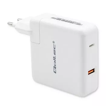 Qoltec GaN Charger FAST 108W | 5-20V | 3-4.7A | USB C | Balta