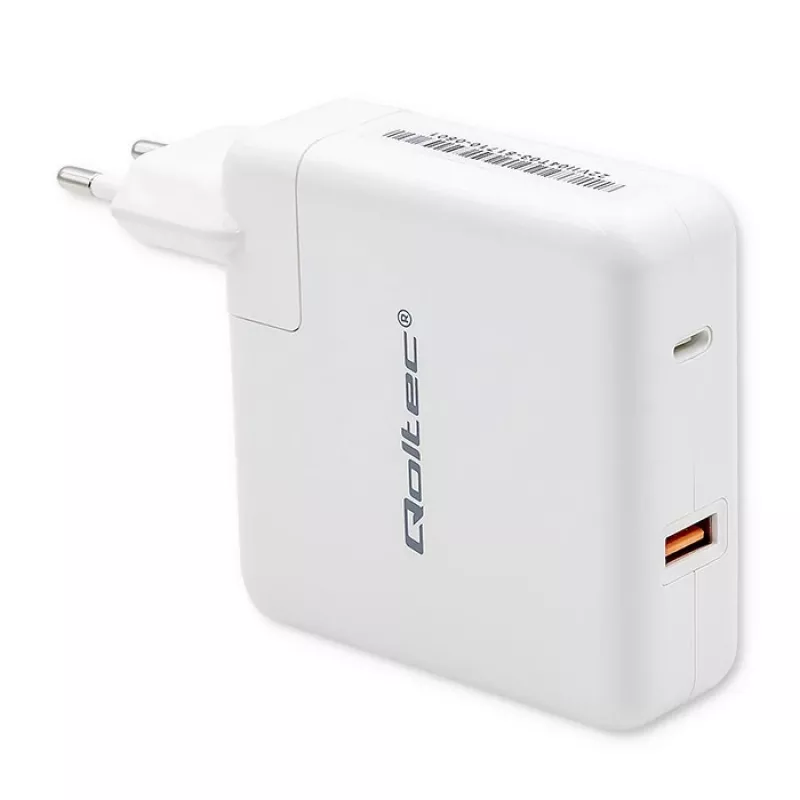 Qoltec GaN Charger FAST 108W | 5-20V | 3-4.7A | USB C | Balta