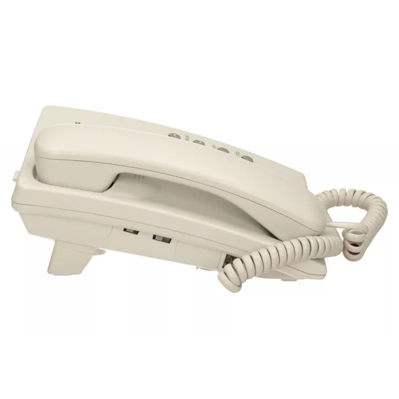 Analoginis telefonas Panasonic KX-TS500PDW — 16 mygtukų, baltas, stalinis/sieninis montavimas, 100 įrašų telefonų knyga