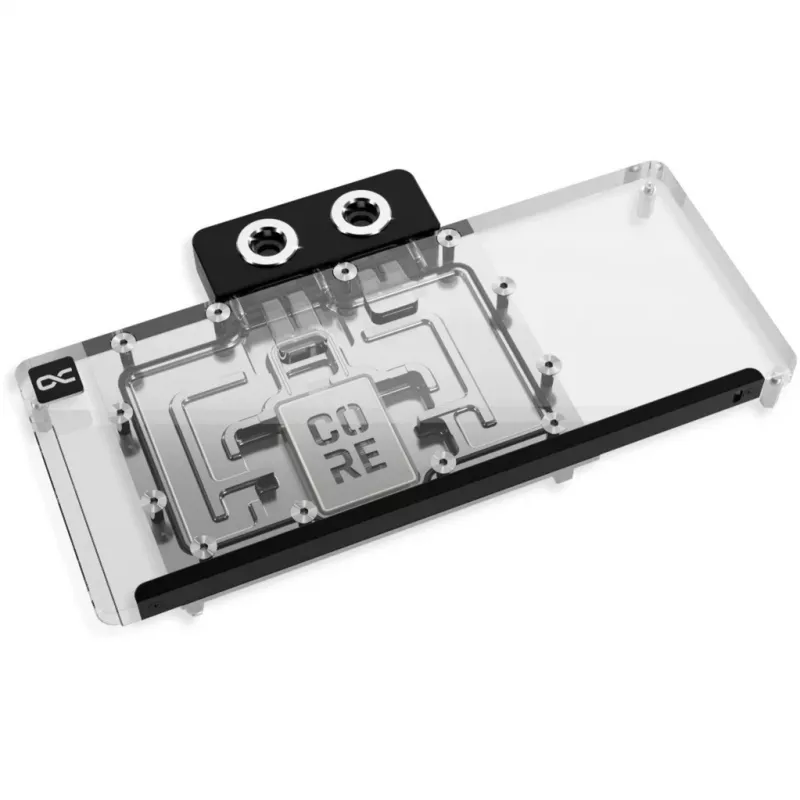 Aušinimo blokas Alphacool Core RX 9070 XT Mercury permatomas chromas su galine plokšte