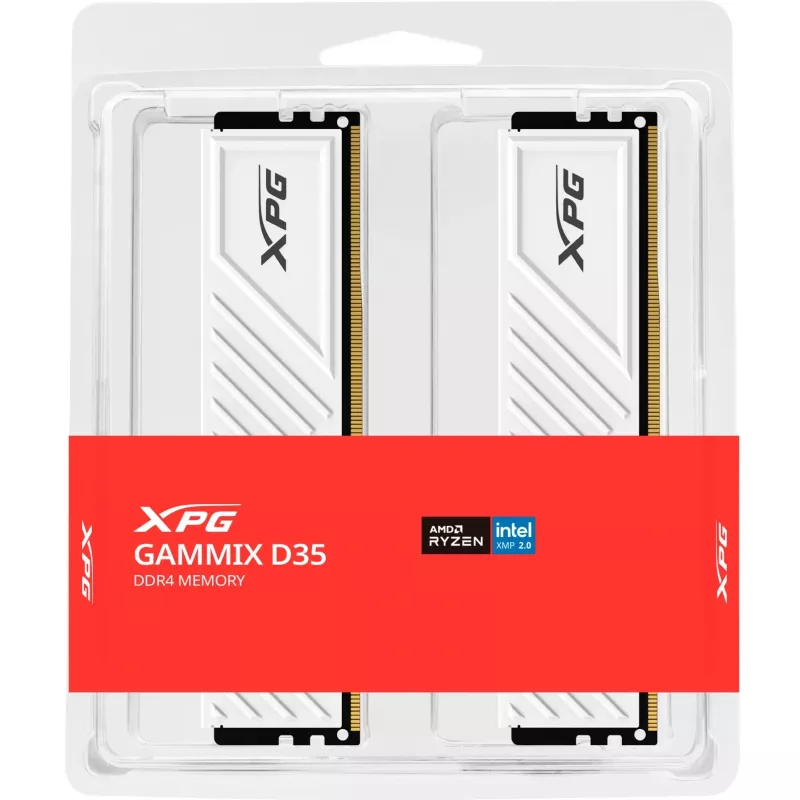 DIMM 32 GB DDR4-3600 (2x 16 GB) Dual-Kit, atmintinė balta, AX4U320016G16A-DTWHD35, XPG Gammix D35, INTEL XMP