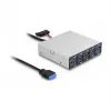 DeLOCK 64208 USB pin header hub 19 pin 5000 Mbit/s Juoda Pilka