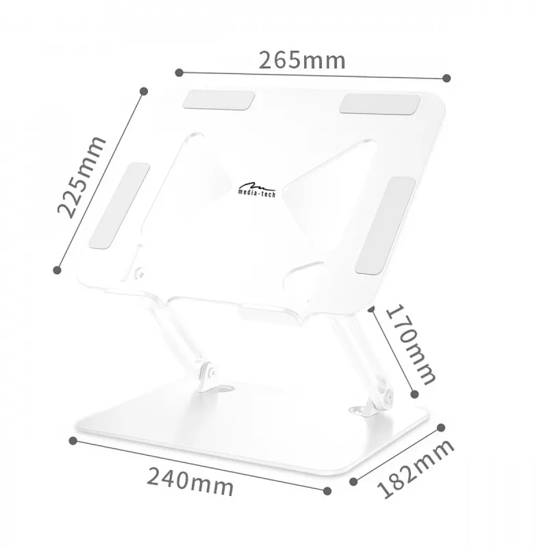 MEDIA-TECH nešiojamojo kompiuterio stovas – MT2661W (baltas)