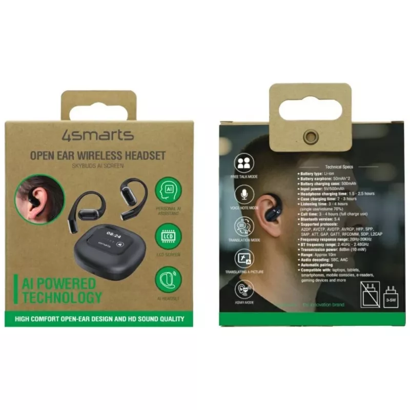 Ausinės 4smarts SkyBuds AI Screen