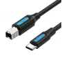 USB-C į USB 2.0 Type B kabelis Vention CQUBH — 2 m, juodas, 480 Mbps, 2 A