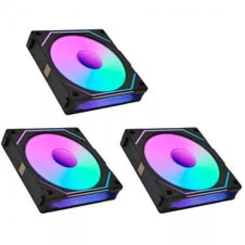 LIAN LI UNI FAN SL-INF 120 ARGB Reverse Blade 3-Pack - juoda