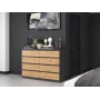 Komoda top e shop M8 140 ANT/ART — 8 stalčiai, antracito/ąžuolo, 1380×400×970 mm, medžio drožlių plokštė