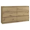 Komoda Topeshop M6 140 ARTISAN ąžuolas 6 stalčiai