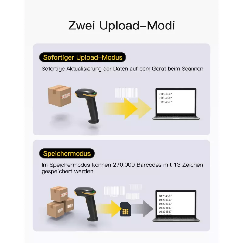 inateck Barcodescanner 35 Juoda [BCST-35_Juoda]