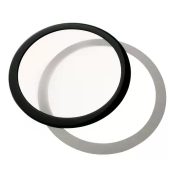 Dulkių filtras DEMCiflex 140mm apvalus — juodas/baltas korpuso ventiliatoriams