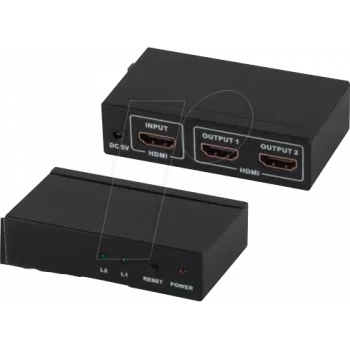 HDMI komutatorius ShiverPeaks 2 x HDMI 1.4 3840 x 2160 juodas metalinis