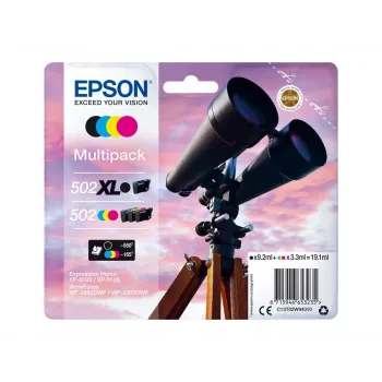 Epson 502 XL rašalo kasetė 4 vnt. Originali didelio (XL) našumo juoda, mėlyna, purpurinė, geltona