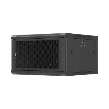 Sieninis 19 colių 6U 600x600 spintos stovas juodas