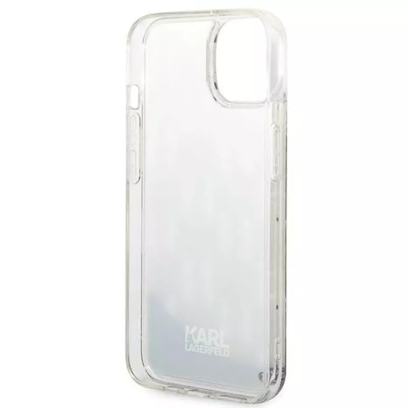 Karl Lagerfeld KLHCP14MLMNMS iPhone 14 Plus 6.7 kietas dėklas sidabrinis/sidabrinis Liquid Glitter Monogram