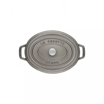 Ovali ketaus kokotė Staub 29 cm, grafito pilkumo