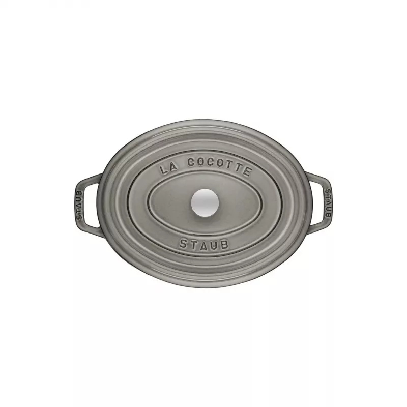 Ovali ketaus kokotė Staub 29 cm, grafito pilkumo