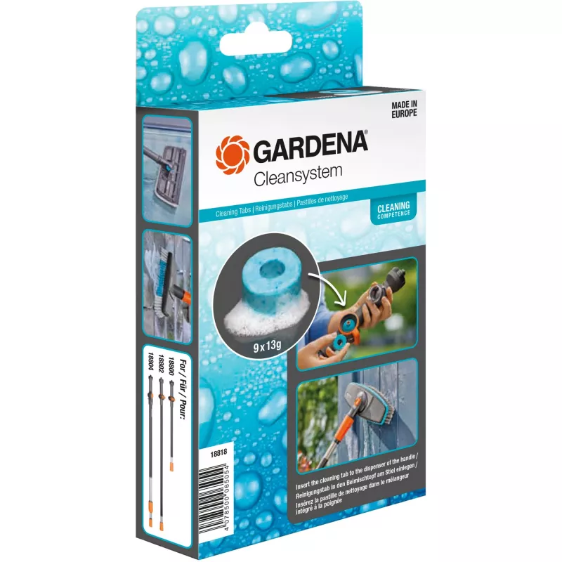 Valymo tabletės GARDENA 18818-20, skirtos Cleansystem — 20 tablečių, nukalkinimui ir valymui