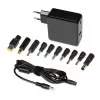 Nešiojamojo kompiuterio maitinimo adapteris IBOX IUZ65WA, AC-DC automatinis 100–240V → 18.5–20.5V, 65W, 1×USB, juodas