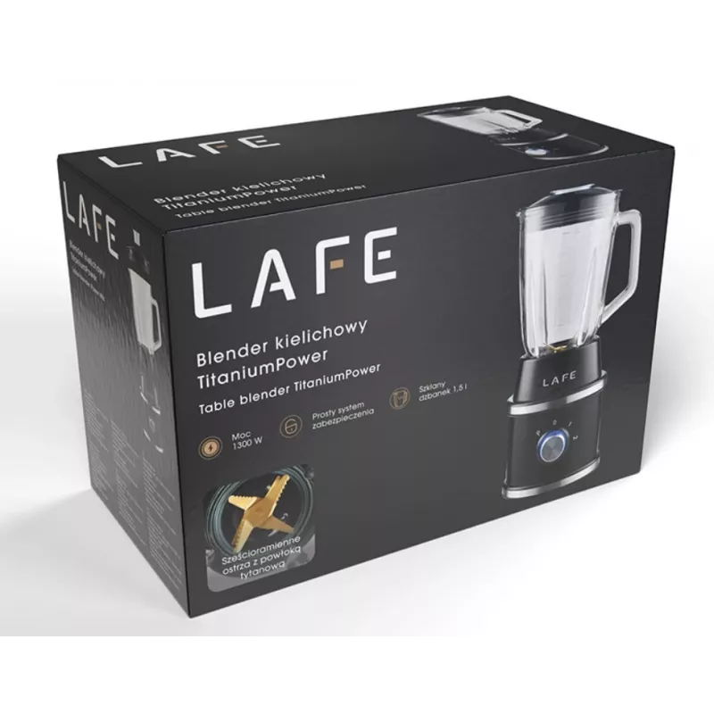 LAFE Stalinis trintuvas TITANIUMPOWER 1300 W 1,5 L juodas