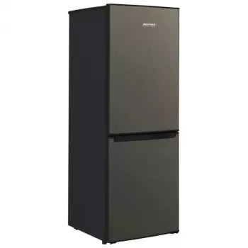 Šaldytuvas-šaldiklis MPM MPM-215-KB-39/E — 215 l, apatinis šaldiklis, tamsus inoksas, apgręžiamos durys, LED apšvietimas