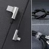 CB-AL01 Juoda Oem Nylon kabelis USB Lightning 2m 90-Degree Connectors C