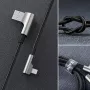 CB-AL01 Juoda Oem Nylon kabelis USB Lightning 2m 90-Degree Connectors C