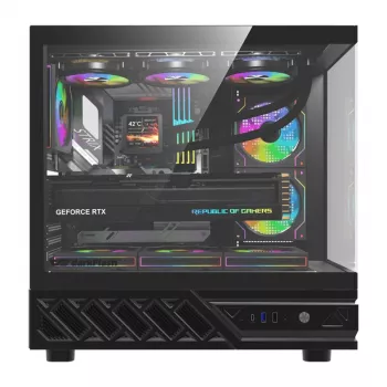Kompiuterio korpusas DarkFlash DS950 (juodas) — midi bokštas, suderinamas su ATX