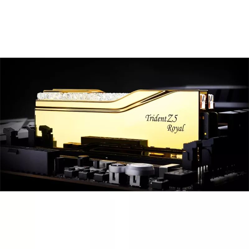 DIMM 32 GB DDR5-6000, atmintis auksinė, F5-6000J2836G16GX2-TR5G, Trident Z5 Royal RGB, INTEL XMP