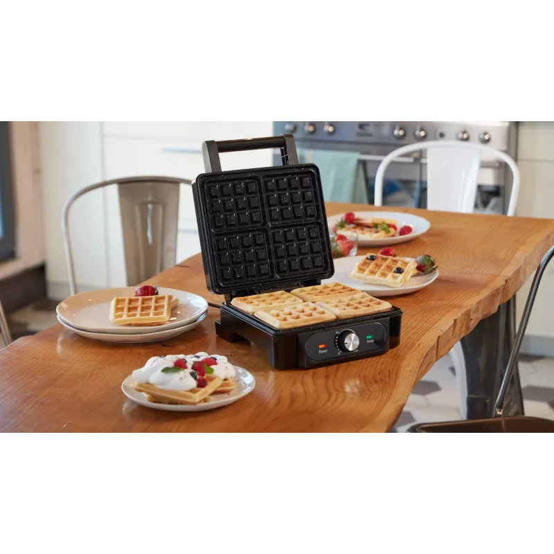Vaflių keptuvė Lovio LVWF001BK — 1400 W, juoda, elektrinė stalviršio vaflinė