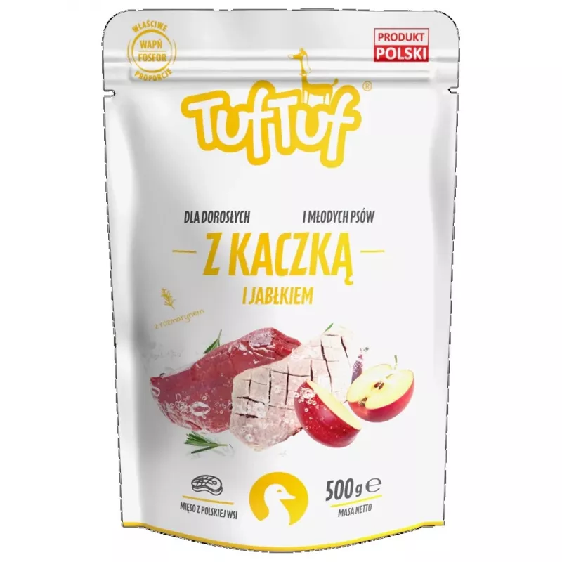 Šlapias šunų maistas TufTuf Duck Meal with Apple 500 g - TufTuf