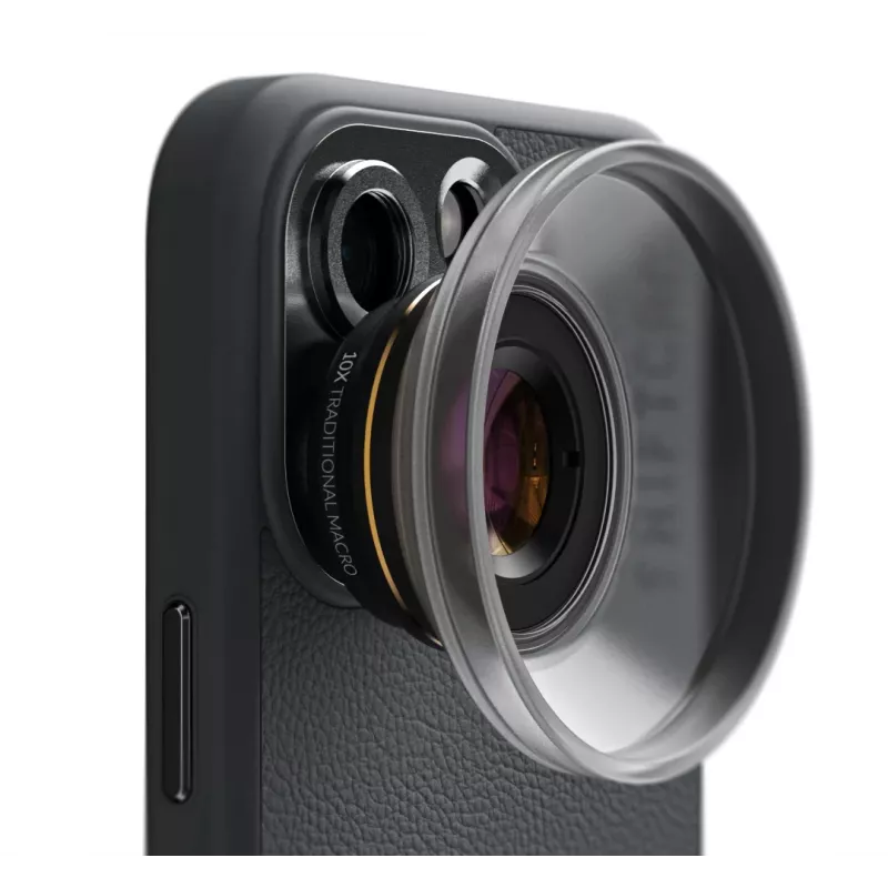 Foto objektyvas ShiftCam LU-MC-025-23-EF — Makro objektyvas 25x, M12 laikiklis, aliuminis/stiklas, 34,8 mm, 36,6 g, juoda/auksinė