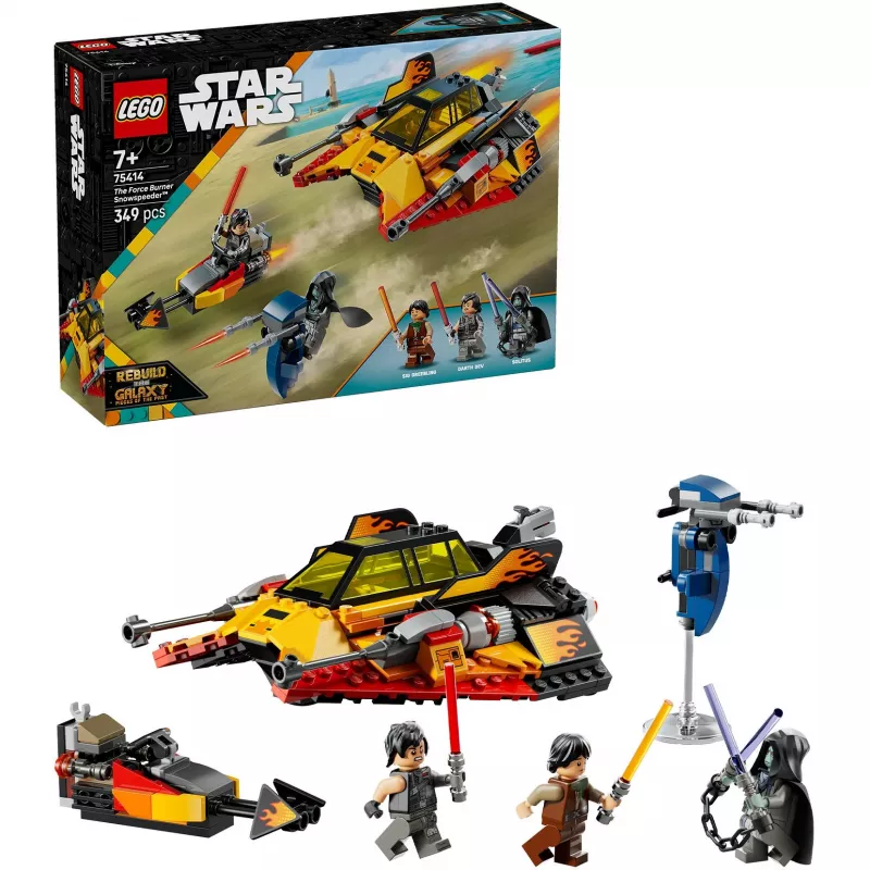 LEGO Star Wars Flame Speeder 75414 sniego transporto priemonės rinkinys — 349 dalys, 3 minifigūrėlės, amžius 7+