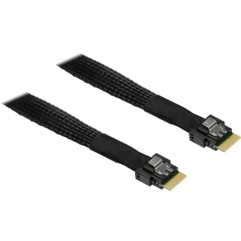 Kabelis MiniSAS SFF 8654-4i > SFF 8654-4i (juodas, 0,7 metro)