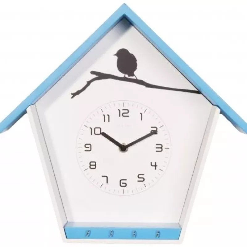 NeXtime klok 3109bl Cuckey, 30.5x33x11 cm, sieninis, mėlynas/baltas