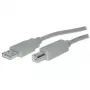 USB 2.0 A > B (ST-ST) 3 m adapterio laidas, pilkas