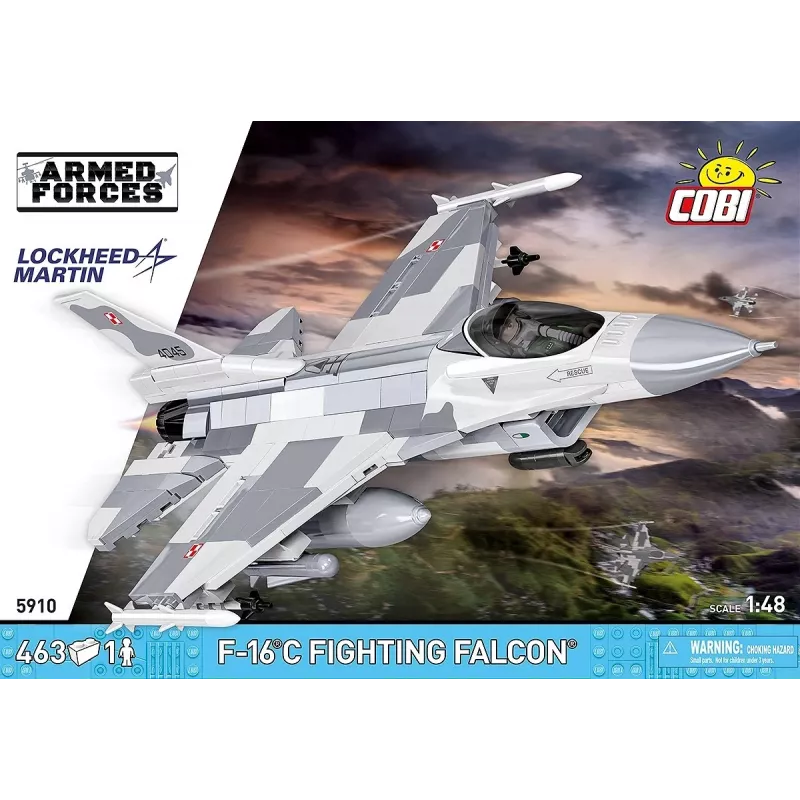 Konstruktorius Cobi F-16C Fighting Falcon — 463 dalys, mastelio modelio surinkimo rinkinys