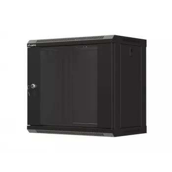 Prie sienos montuojamas stovas LANBERG WF03-5309-10B, 9U, 500×350×540 mm, maks. apkrova 60 kg, juodas