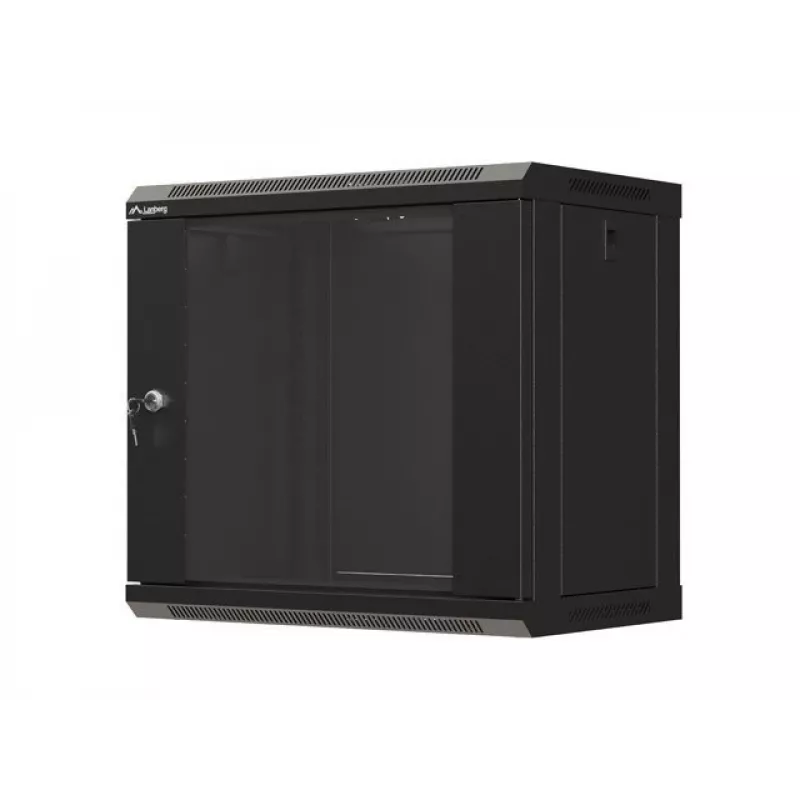 Prie sienos montuojamas stovas LANBERG WF03-5309-10B, 9U, 500×350×540 mm, maks. apkrova 60 kg, juodas