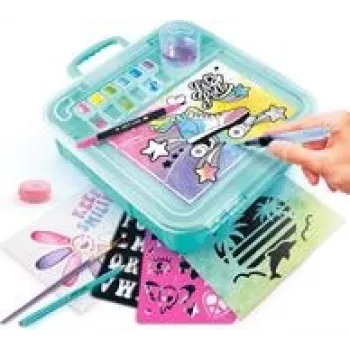 Nešiojamas akvarelės rinkinys su priedais — Canal Toys ART012, kompaktiškas kelioninis dailės dėklas su dažais ir įrankiais