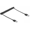 Suvyniota laido DELOCK EASY-USB 2.0 Type-A kištukas į Type-A kištuką 0,5 m – 0,8 m juodas