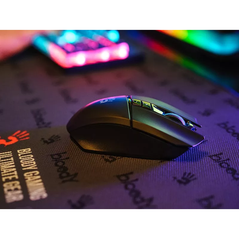 A4TECH BLOODY pelė R36 ULTRA WRLS 2.4G+USB juoda