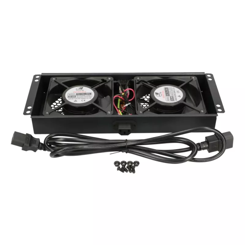Aušinimo ventiliatorius Extralink 2 FANS ROOF COOLING UNIT 220V AC Juoda Metal