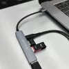 USB-C šakotuvas Tellur TLL321051 — aliuminis, 4 prievadai, pilkas