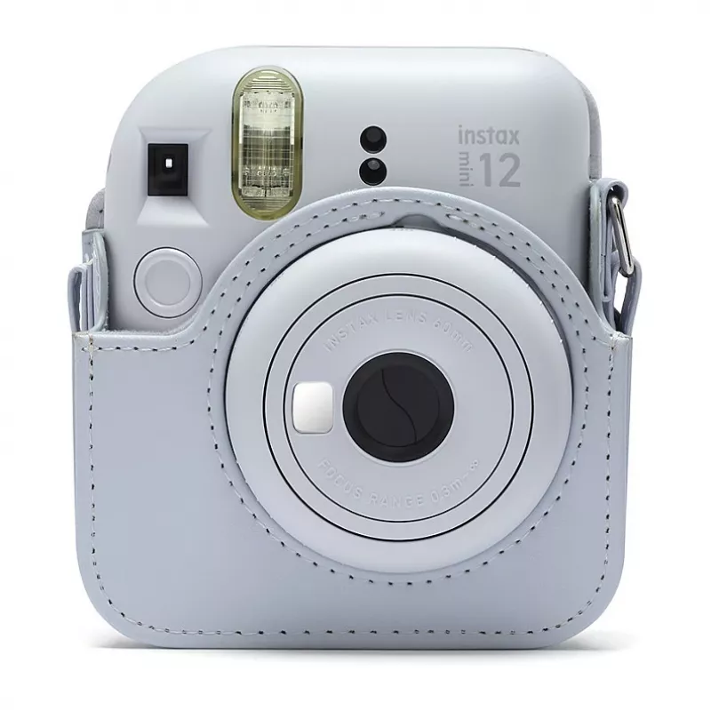 Kompaktiškas dėklas Fujifilm 4177081 baltas, skirtas Instax Mini 12, su peties dirželiu